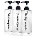 DIDROOM Refillable Shampoo Dispenser Bottles 21oz Set of 3