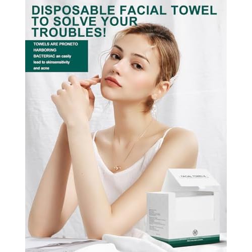 Face Towels,Facial Towels,200Ct Disposable Face Towel,10"x12"Face Cloths,Makeup Remover Face Towelettes Disposable,Disposable Face Cloths for Sensitive Skin,Biodegradable Dry Wipes