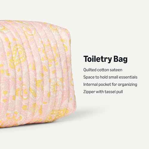 Amazon Essentials x Sofia Grainge Women's Quilted Makeup Toiletry Bag