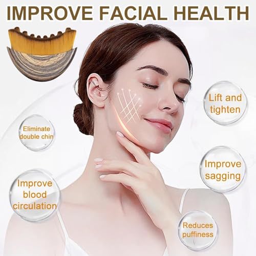 Lymphatic Contour Faces Brush and Meridian Comb Gua Sha Set Face Massager Lymphatic Drainage Massager for Face Chin Jawline Sculpting Dry Brushing Face Brush Ergonomically 3PCS