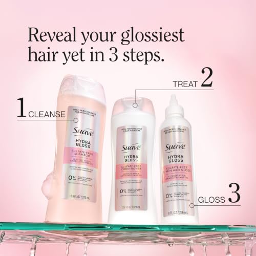 Suave Hydra Gloss Conditioner 12.6 fl oz Pack of 6 - Glycolic & Camellia Oil