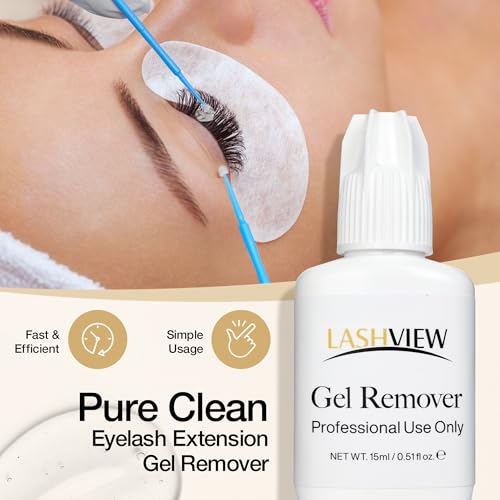 LASHVIEW Sensitive Lash Remover for Lash Extensions - Clear Eyelash Extension Remover Gel 15ml