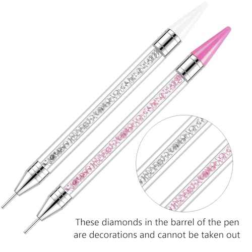 LIGHT RAIN Rhinestone Picker Tool - 2pcs Dual-head Bedazzling Pen with 4 Wax Tips, 8pcs Clay, Adjustable Precision Tweezers, 1400pcs Rhinestones and 2pcs Organizer Tray Kit for Nail Art
