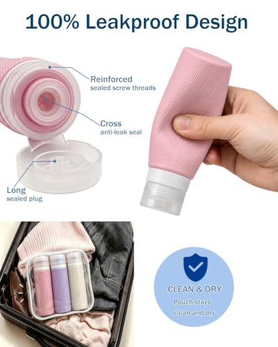Redfly 13-Piece TSA Approved Travel Bottles Set - Leak-Proof Toiletry Containers