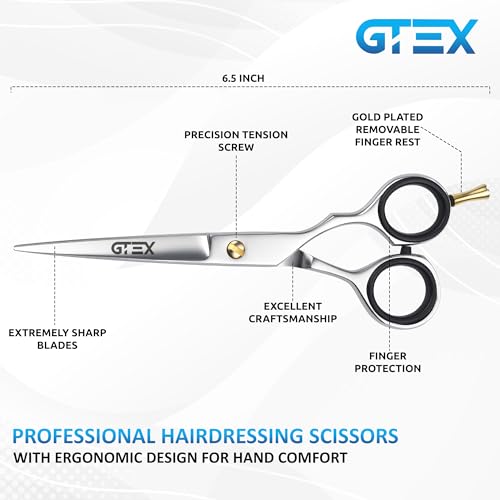 GTEX 6.5 Inch Professional Hair Cutting Scissors & Barber Shears Set