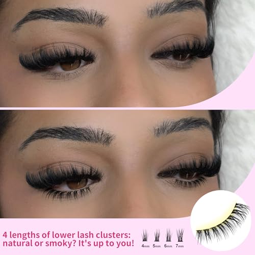 Thick Lash Extensions Clusters Kit - 298Pcs Upper & Lower Lashes 10-20MM
