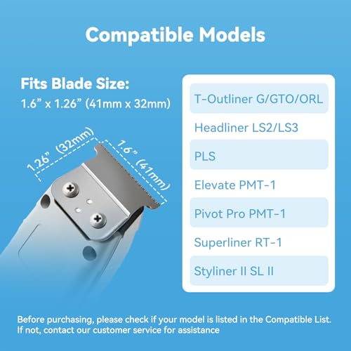 6Pcs Hair Clipper Guards Compatible with Baybliss FX787 and Andis T Outliner G, GO, GTO, ORL, LS2, LS3, PLS, PMT-1, RT-1, SLII, Trimmer Guards Replacement - 1/16" to 3/8", Black Color