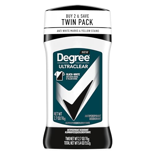 Degree Men UltraClear Antiperspirant Deodorant Black+White 2 Count 72-Hour Sweat & Odor Protection Antiperspirant For Men With MotionSense Technology 2.7 oz