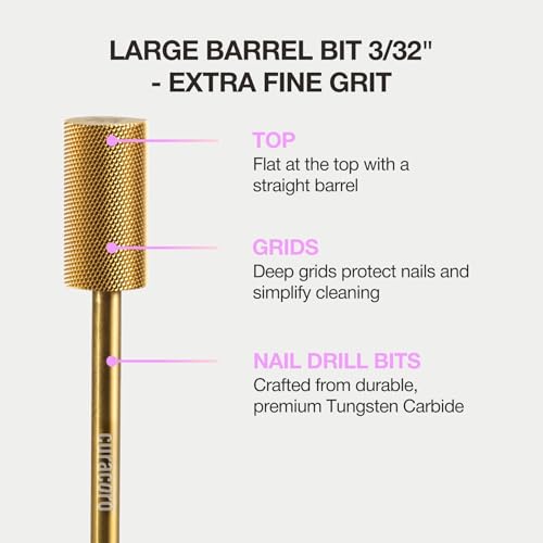 Large Barrel Carbide Nail Drill Bit 3/32'' Extra Fine Grit