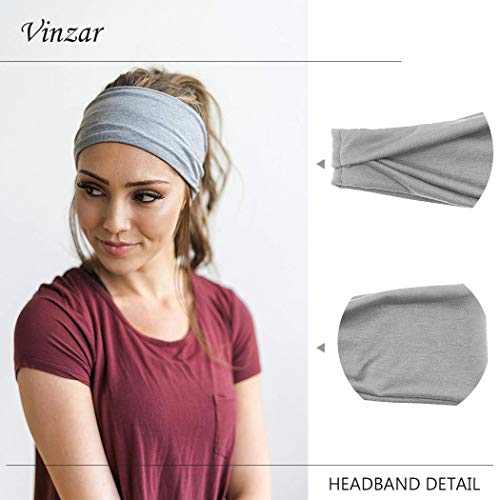 Vinzar Boho Headbands Wide Knot Hairbands Bandeau Funtopia Hair Bands Yoga Head Wraps Tie Dye Hairband Stretch Turban Head Band Sport Hair Accessories for Women and Girls (Sport-5 Pack)