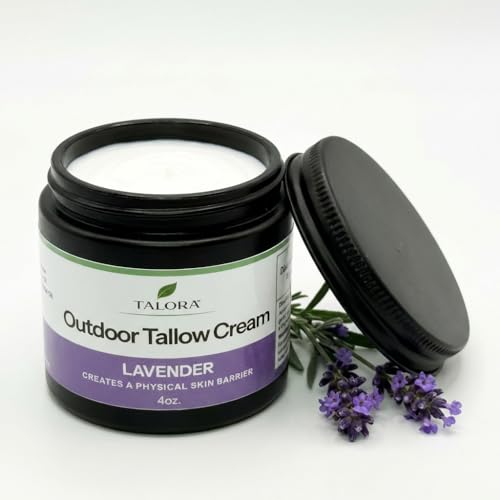 Outdoor Tallow Cream: Lavender | 100% Grass-Fed & Finished Beef Tallow Moisturizer with Organic Jojoba Oil | Deeply Nourishing | All-Natural Skin Cream for Outdoor & Dry Skin (4oz)