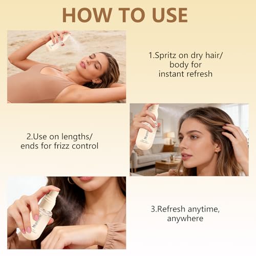 Coconut Vanilla Body & Hair Spray for Women, Paraben-Free 3.38 fl oz