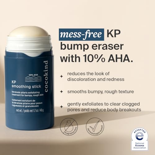 Cocokind KP Smoothing Stick, Mess-Free Keratosis Pilaris Bump Body Scrub, All Skin Types including Sensitive Skin, Fragrance Free, Cruelty Free, Vegan, 1.7 oz