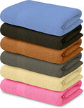 QUBA LINEN 100% Cotton Bath Towels 6-Pack 27x54"