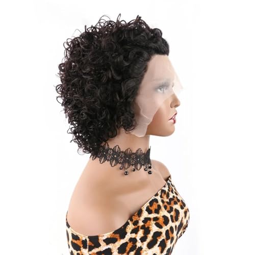 Yiifiulyn Short Curly Pixie Cut Wig - 100% Human Hair for Black Women