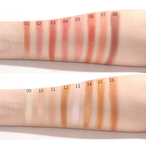 Joyeee 16-Color Blush Contour Highlighter Palette with Brush