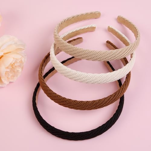 Knitted Headbands for Women, Non Slip Hair Accessories, 4 Pack