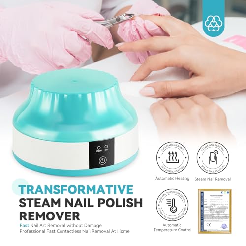 SAVILAND Gel Nail Polish Remover Machine: Electric Nail Soaking Bowl Automatic Steam Quick Remove Gel Steam Gel Polish Remover Portable Nail File Tools Salon Home DIY