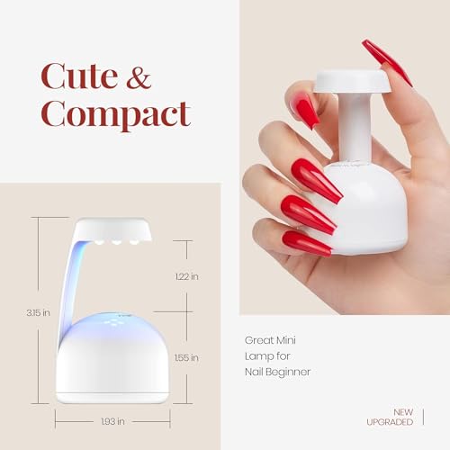 beetles Gel Polish 9 in 1 Nail Glue and Mini Uv Light Set for Easy and Fast Extension System Nail Gel Glue for False Nails Tips, Rhinestone, Base Gel, Blooming Gel