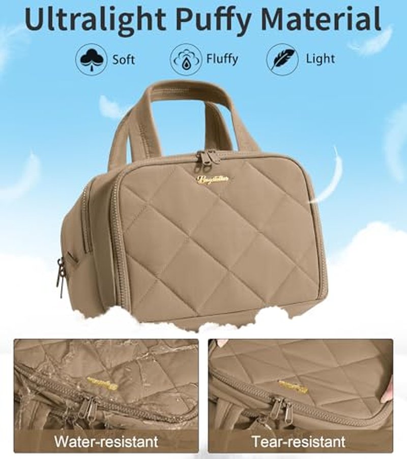 Large Waterproof Toiletry Bag for Women - Quilted Makeup Organizer