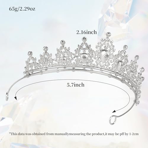 Lunimbus Silver White Princess Tiara for Women Bridal Party Wedding Crown - Crystal Headband
