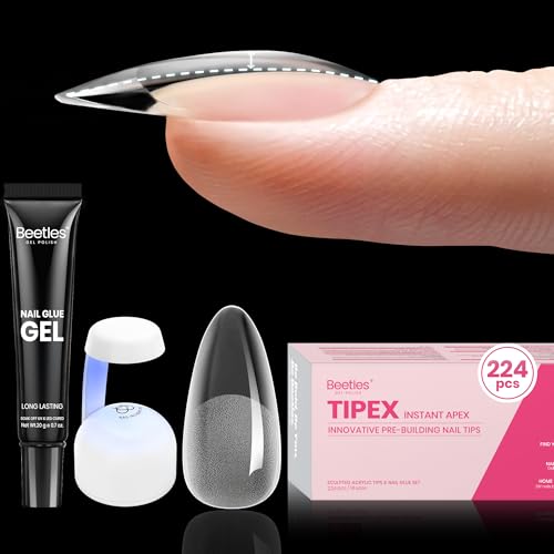Beetles Gel Polish Tipex Nail Tips Kit 224 Pieces, 16 Sizes for Durable Manicures