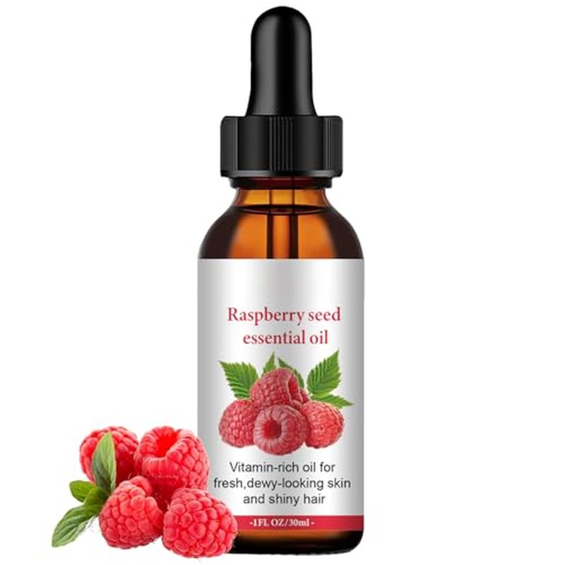Organic Raspberry Seed Oil for Face, Skin, Hair, Body, Antioxidant, Enhances Barrier, Deep Moisturizing, Cold Pressed Lightweight Raspberry Seed Facial Oil for Women all Skin Type