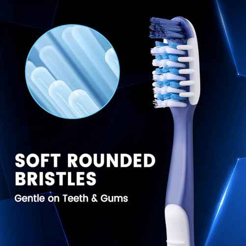 Soft Toothbrushes for Adults, Soft Rounded Bristles, Built in Gum Stimulators, 6 Count