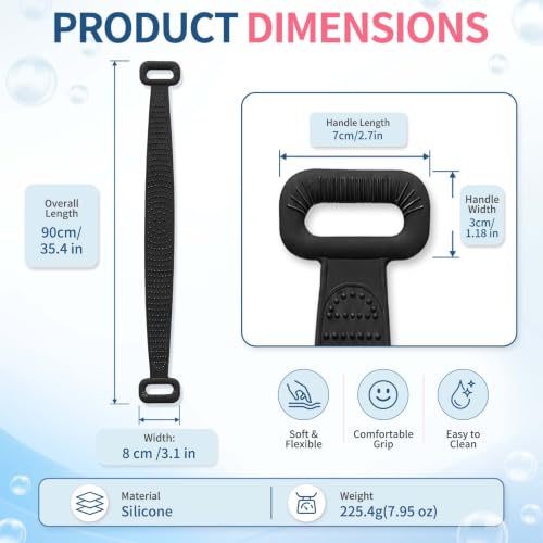36" Extendable Silicone Back Scrubber with Dual Massage Sides