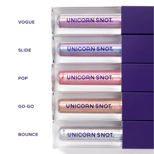 UNICORN SNOT Eyelighter: Liquid Eyeshadow | Makeup Buildable Glitter Eyeshadow | Metallic Eyes | Cruelty Free, 0.17oz/5mL (Bounce/Silver)
