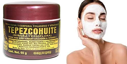 Del Indio Papago Tepezcohuite Night Cream 60g 2.02Fl Oz 2 Pack - Reduce Expression Lines - Clarifies Skin Imperfections