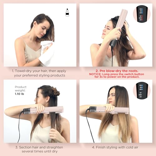 IG INGLAM Air Straightener & Hair Dryer - Wet to Dry, Ionic Care, 2.2"