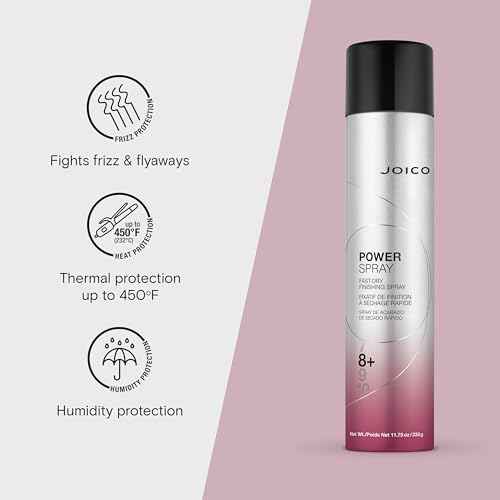 Joico Power Spray Fast-Dry Finishing Spray | For Most Hair Types | Protect Against Heat & Humidity | Protect Against Pollution & Harmful UV | Paraben & Sulfate Free | 72 Hour Hold