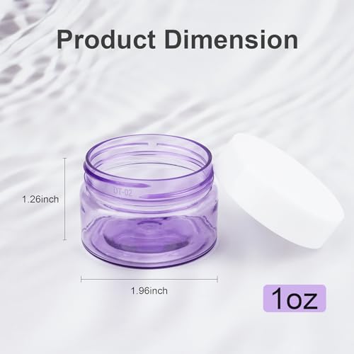 Cosywell Travel Jars Containers 1oz - 4 Pack, A-1oz 4Color Refillable Cream Jars for Toiletries