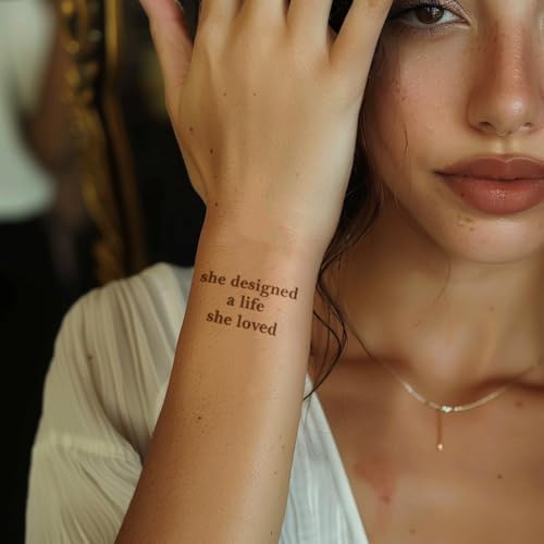 Everjoy Temporary Tattoos - 60 Pc Set with Quotes & Floral Designs
