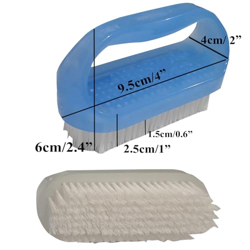 Nail Brush Set with Cuticle Cleaner - Soft Nylon Bristles, Pack of 2