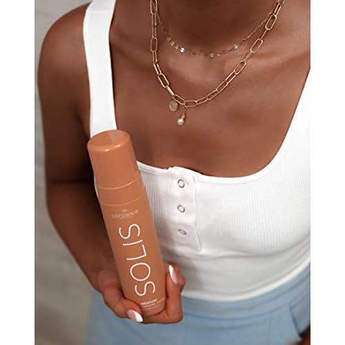 COCOSOLIS SOLIS medium self-tanning lotion for face and body, mousse for a rich, natural and long-lasting tan, with plant-based DHA (200 ml)