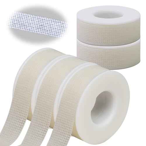 Lash Tape for Eyelash Extensions - Silicone Gel Eyelash Tape Eyelash Extension Tape for Sensitive Skin Pain Free Removal Breathable Micro Eyelash Extension Supplies£¨1 in x 4yd£¬5Rolls White£©