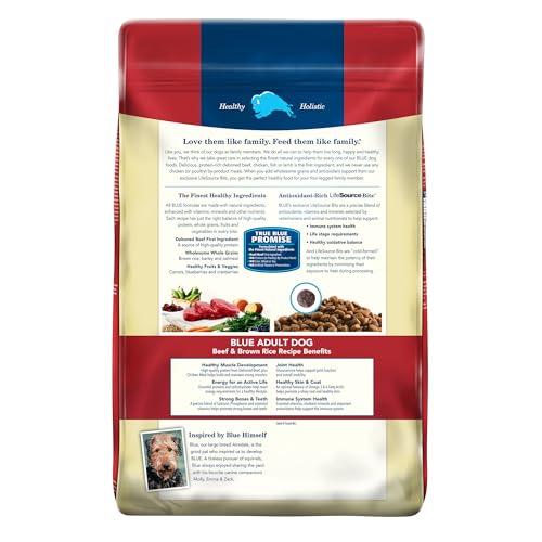 Blue Buffalo Life Protection Formula Adult Dry Dog Food, Helps Build and Maintain Strong Muscles, Made with Natural Ingredients, Beef & Brown Rice Recipe, 30-lb. Bag