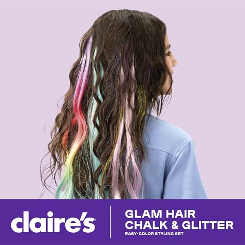Claire's Hair Chalk & Glitter Styling Kit - 13 Piece Set