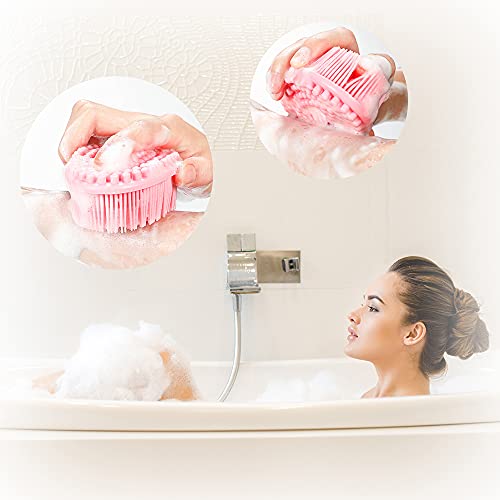 Silicone Body Scrubber Set of 3 - Soft Exfoliating Loofah for Sensitive Skin