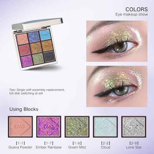 CHARMACY Chameleon All-in-One Palette, Intense Color Shifting, Makeup Set for Women&Beginner Blush, Highlighter, Contour, Eyeshadow & Eyeliner, Face & Eye Make up Gift Set For Girl (1.76 Ounce)