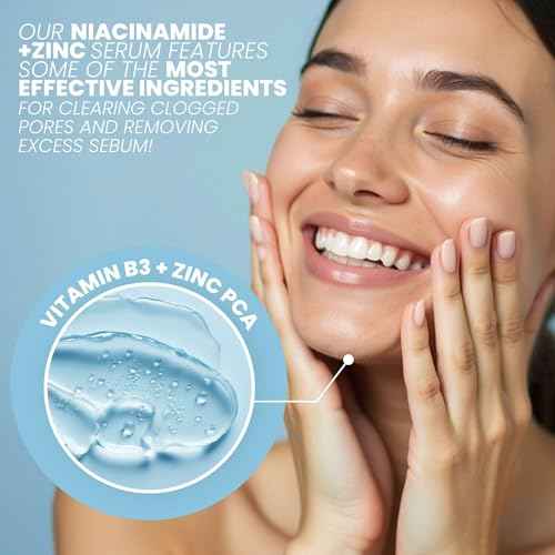 Eva Naturals Niacinamide Serum for Face with Zinc PCA & Botanical Hyaluronic Acid ? Pore Minimizer, Dark Spot & Redness Relief, Skin Tone & Texture Support ? Lightweight Cream Alternative (1 oz)