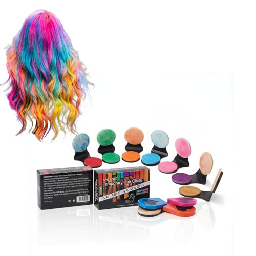 Shimmer Hair Chalk Set - Washable Temporary Hair Color for Festivals & Cosplay, 8 Vibrant Glitter Shades