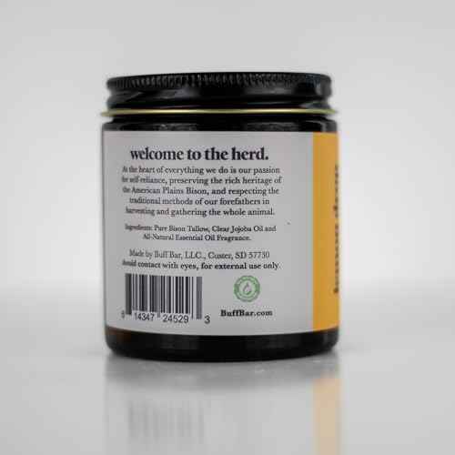 Big Crazy Buffalo BUFF BAR Pure Whipped Bison Tallow Body Balm, Lemon Drop - Jojoba, All Purpose, Hydrating, Naturally Derived, Mild Scent, Replaces Lotion, For Dry, Sensitive Skin, Essential Oil