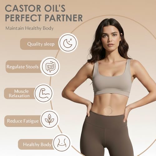 Castor Oil Patches for Belly Button ? 50PCS Disposable Castor Oil Pack Wraps with Organic Cotton Pad, Leak-Proof Belly Button Patch Cover, Breathable & Skin-Friendly