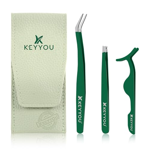 KEYYOU 3-Piece Lash Applicator Tool Set with Anti-Stick Tweezers