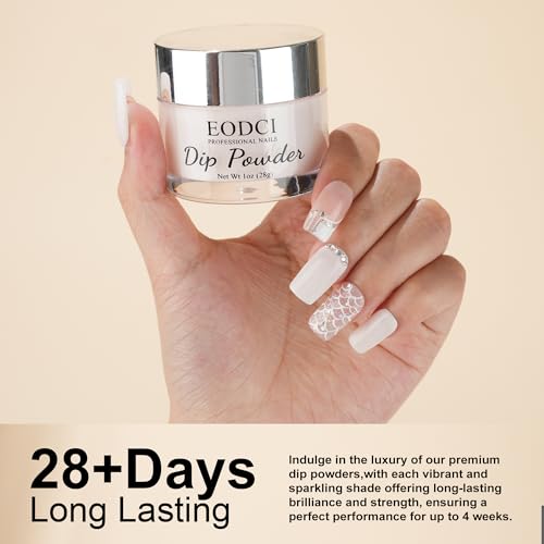 Milk White Nail Dipping Powder - Fast Drying No UV Lamp Required, 1 oz