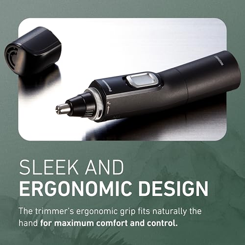 Panasonic ER-GN70-K Nose & Ear Hair Trimmer with Vacuum, Wet & Dry Use, 1 Pack