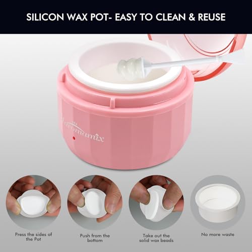 Nose Wax Kit Men & Women- Mini Portable Wax Warmer for Nose/Ear/Eyebrow/Beard/Lip Fuzz Hair Removal with 50g Hard Wax Beans, 10 Applicators & 5 Nose Hair Sticks &1 Silicone Pot - 5V USB